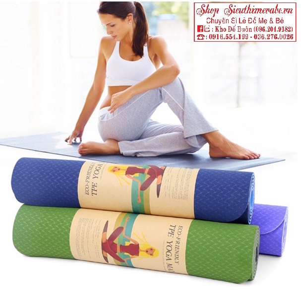 THẢM TẬP YOGA TPE 2 LỚP DÀY 6MM