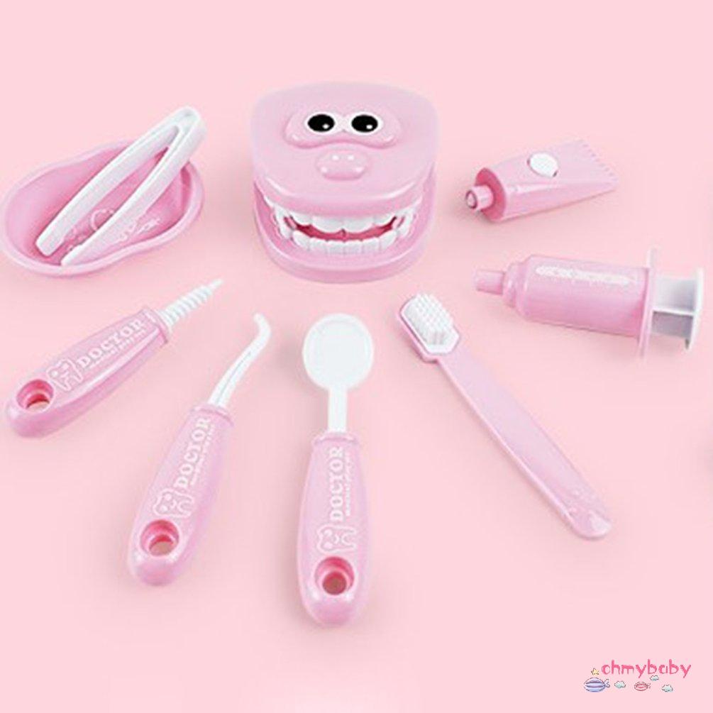 【OMB】 9 Pcs Dentist Toy Pretend Dentist Check Tooth Model Kid Educational Doctor Toy