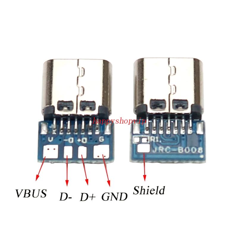 HSV Metal 14 Pin Connector Type-c Connector Breakout P-CB Board 4 Core Welding Wire Charging Data Type with Grounding