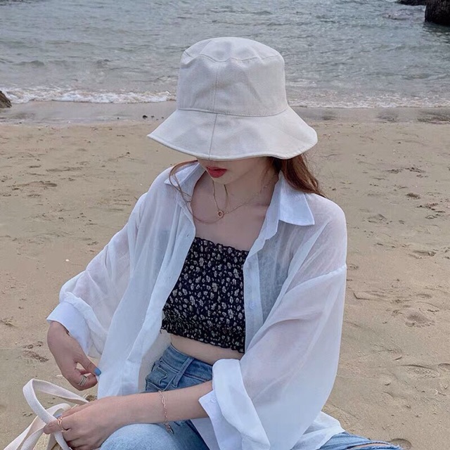 Áo khoác voan mỏng ulzzang - sơmi giấy đi biển (hình shop tự chụp/sẵn) | BigBuy360 - bigbuy360.vn