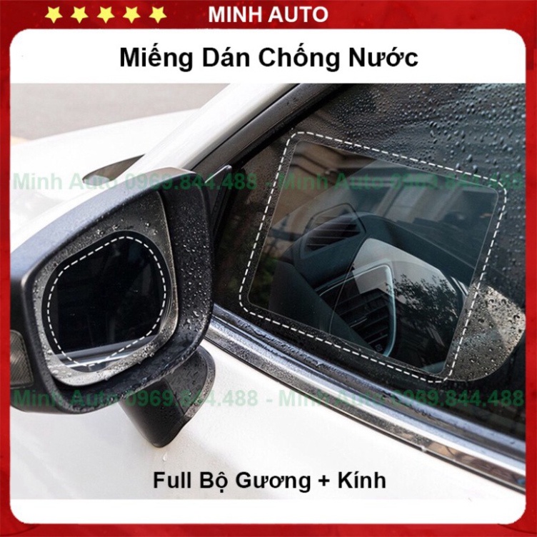 Miếng Dán Chống Nước - Miếng Dán Chống Nước Gương Ô Tô, Xe Máy 🚗FREESHIP🚗 Giản 80% Nước Bám Đọng Và Chống Lóa Xe
