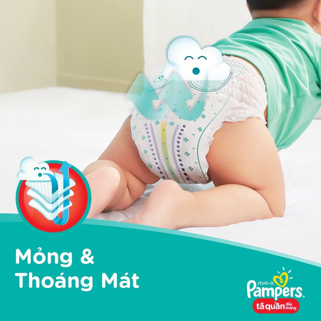 Bộ 2 Tã/Bỉm quần Pampers Giữ Dáng Mới Gói Cực Đại M74/L68/XL62/XXL56