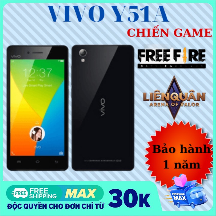 [Siêu rẻ] Điện thoại cảm ứng Vivo Y51 giá rẻ máy Ram 2G bộ nhớ 16GB chơi game bao ngon-Bảo hành 12 tháng