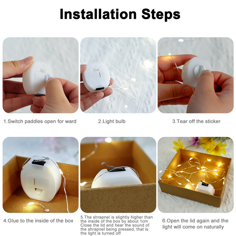 Dây Đèn LED Bằng Đồng Dài 1M 2M Dùng Pin Trang Trí Giáng Sinh / Đám Cưới / Valentine