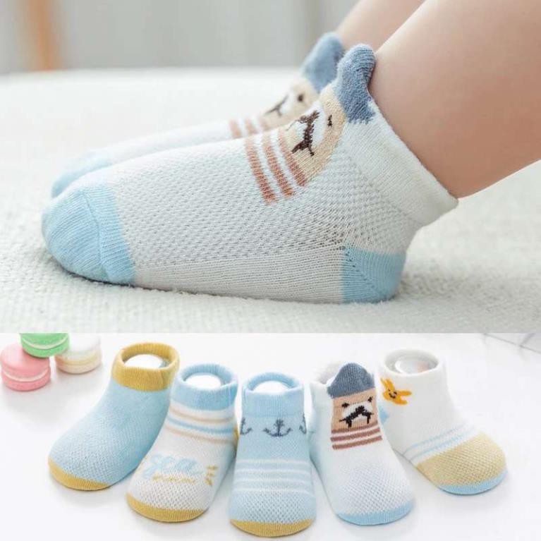 Set 5 Đôi Vớ Tất Lưới Mùa Hè Cao Cấp ( Đồ Cho Bé Sơ Sinh 4-10kg )