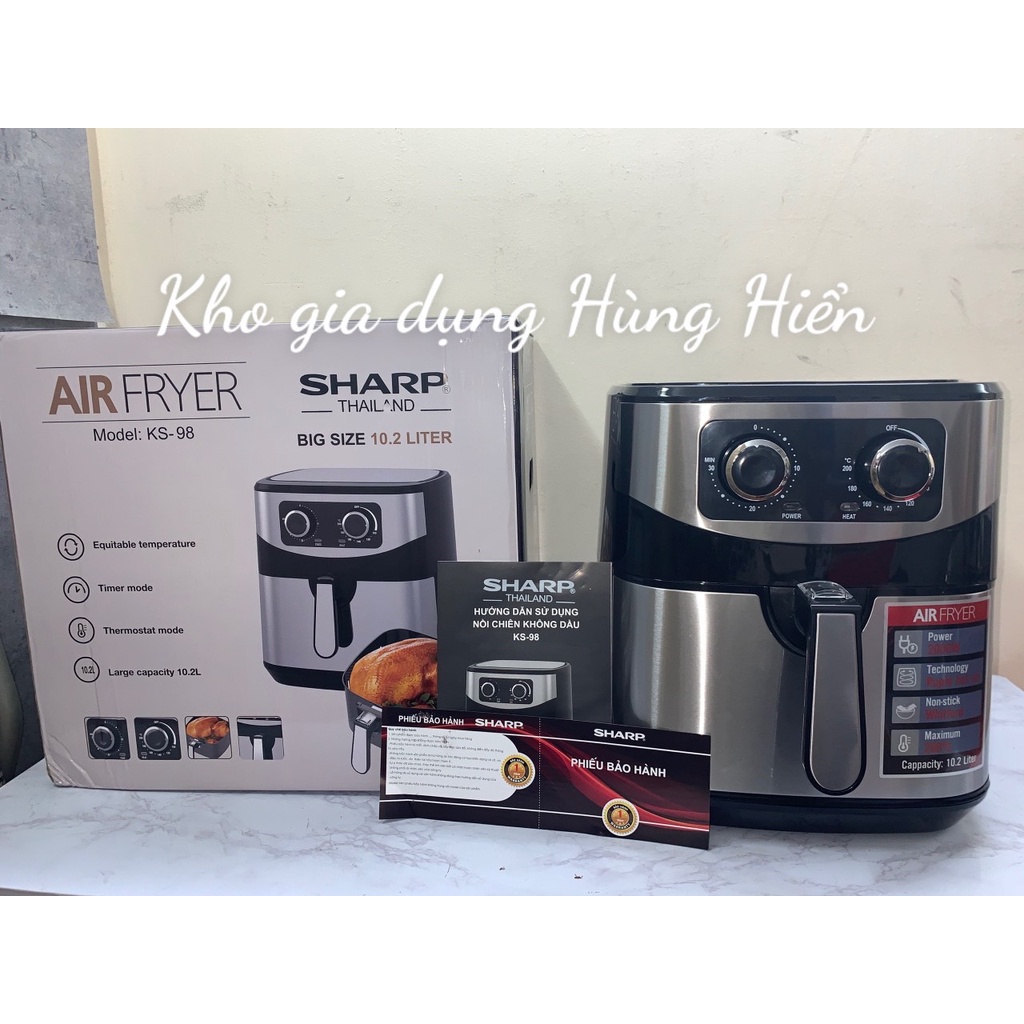 [Mã ELHADEV giảm 4% đơn 300K] (Mã CHUTHI002 giảm 8%) Nồi chiên không dầu Sharp KS-98 ( 10.2L) - Hàng Chính Hãng