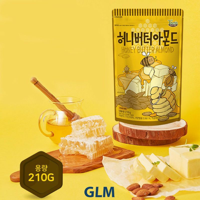 [Mã 154FMCGSALE giảm 8% đơn 500K] HẠNH NHÂN MẬT ONG, wasabi, chuồi xoài, dâu tây TOM'S 210G