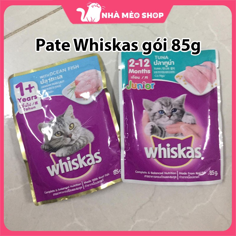 Pate mèo whiskas cho mèo dạng gói 85g