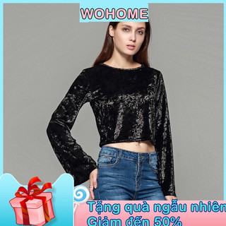 Áo lửng nhung dài tay thời trang cho nữ