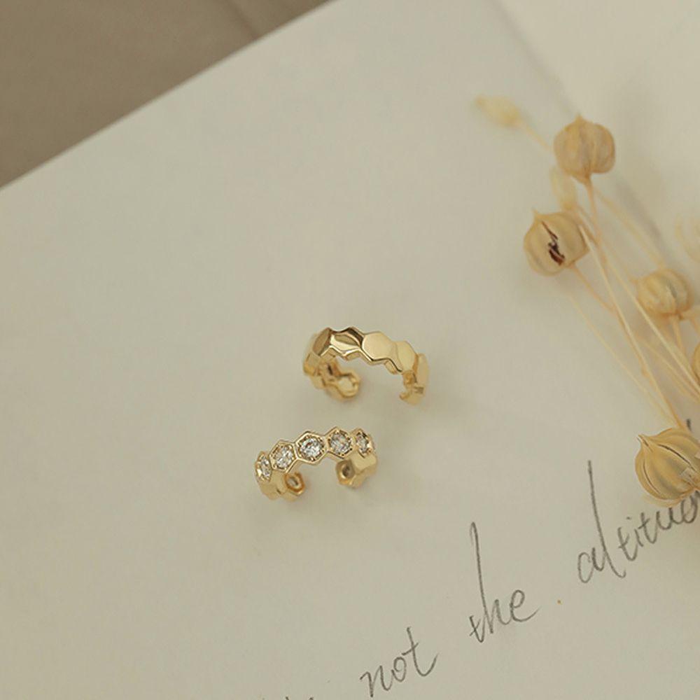 Khuyên Kẹp Vành Tai Mạ Bạc 925 Hình Tròn Không Đối Xứng Thời Trang Cho Nữ|Khuyên Tai Kim Loại Dạng Kẹp Thời Trang Cho Nữ