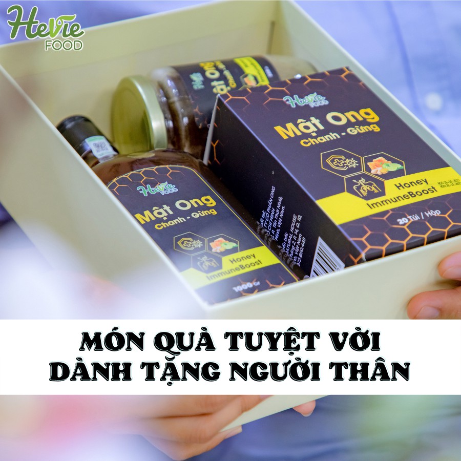 Mật ong chanh gừng, chanh nghệ, cam gừng sả tăng sức đề kháng detox cơ thể 20Gr x 20 túi Heviefood