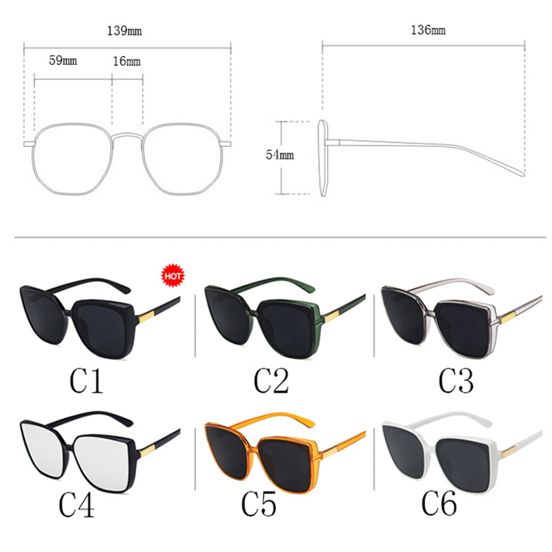 ** Giảm giá 15K đặt hàng ngay bây giờ ** New Korean Style Fashion Square Personality Sunglasses of The Net Red Glasses Women Cat Eye Trend Outdoor Shading Sunglasses