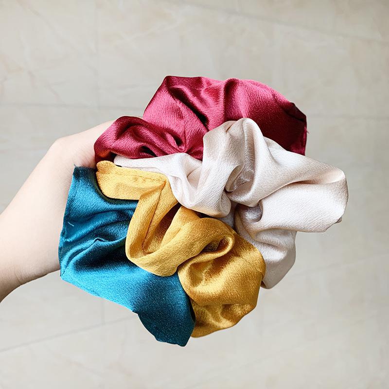 Cột tóc scrunchies vải phi bóng nữ xinh cute CT05