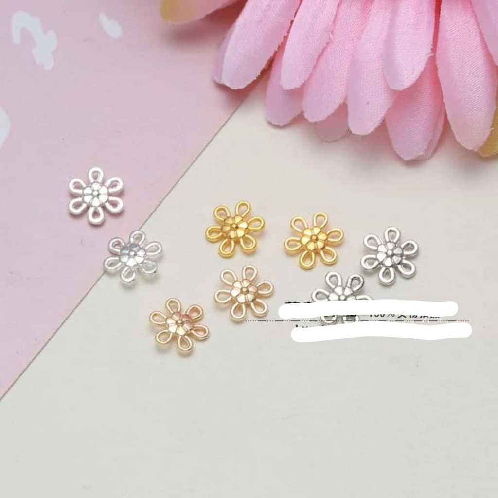 (10 cái)Phiến treo hoa 10mm, Nguyên liệu làm trang sức cổ trang, Nguyên liệu diy