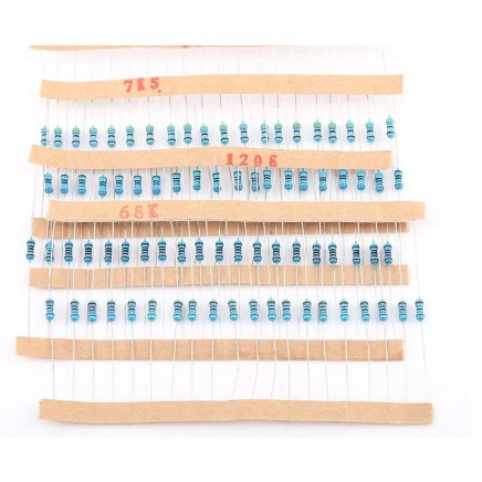 600 Chiếc Điện Trở từ 10ῼ đến 1M Ohm 1/4w 1% Chuyên Dụng; hàng tốt mới tinh
