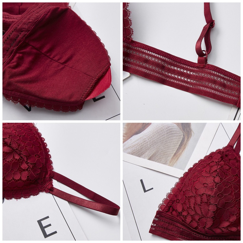 Áo Lót Bra Ren Hoa Cúc Không Gọng Mút Mỏng Sexy Quyến Rũ Mainia Shop
