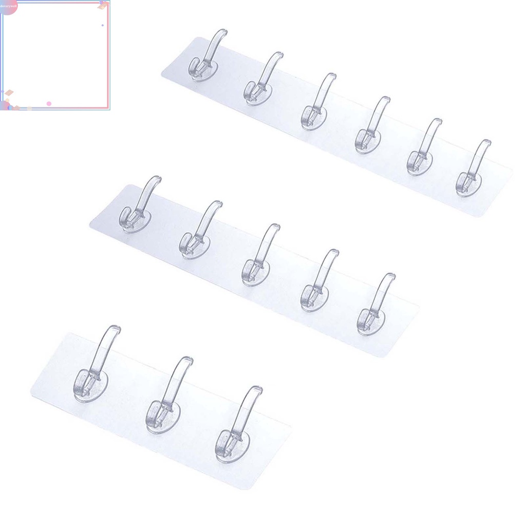 Móc treo đồ gắn tường bằng PVC không cần khoan tiện dụng cho gia đình