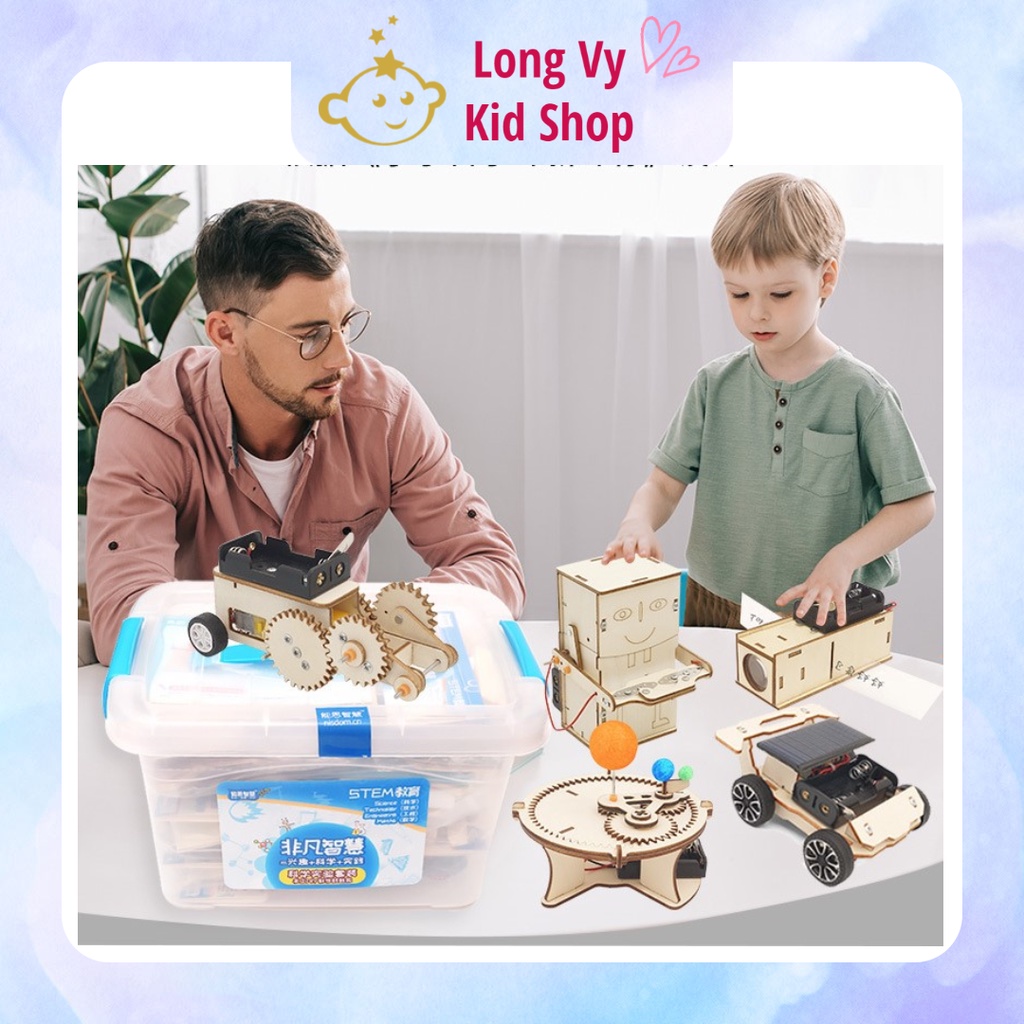Đồ chơi Mô hình Lắp ráp Gỗ sáng tạo, dùng pin STEM DIY