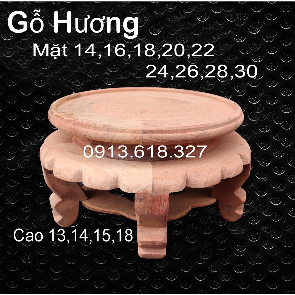 Đôn Váy Đế tròn kỷ váy kê đồ gỗ hương trang trí cao 13cm