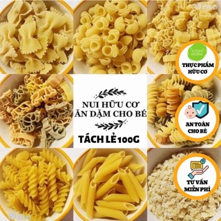 Mì rau củ hữu cơ, nui hữu cơ tách lẻ 100g cho bé ăn dặm