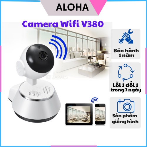 Camera wifi giám sát V380 Pro Kaw, Camera mini không dây kết nối điện thoại, đàm thoại 2 chiều, hồng ngoại quay ban đêm