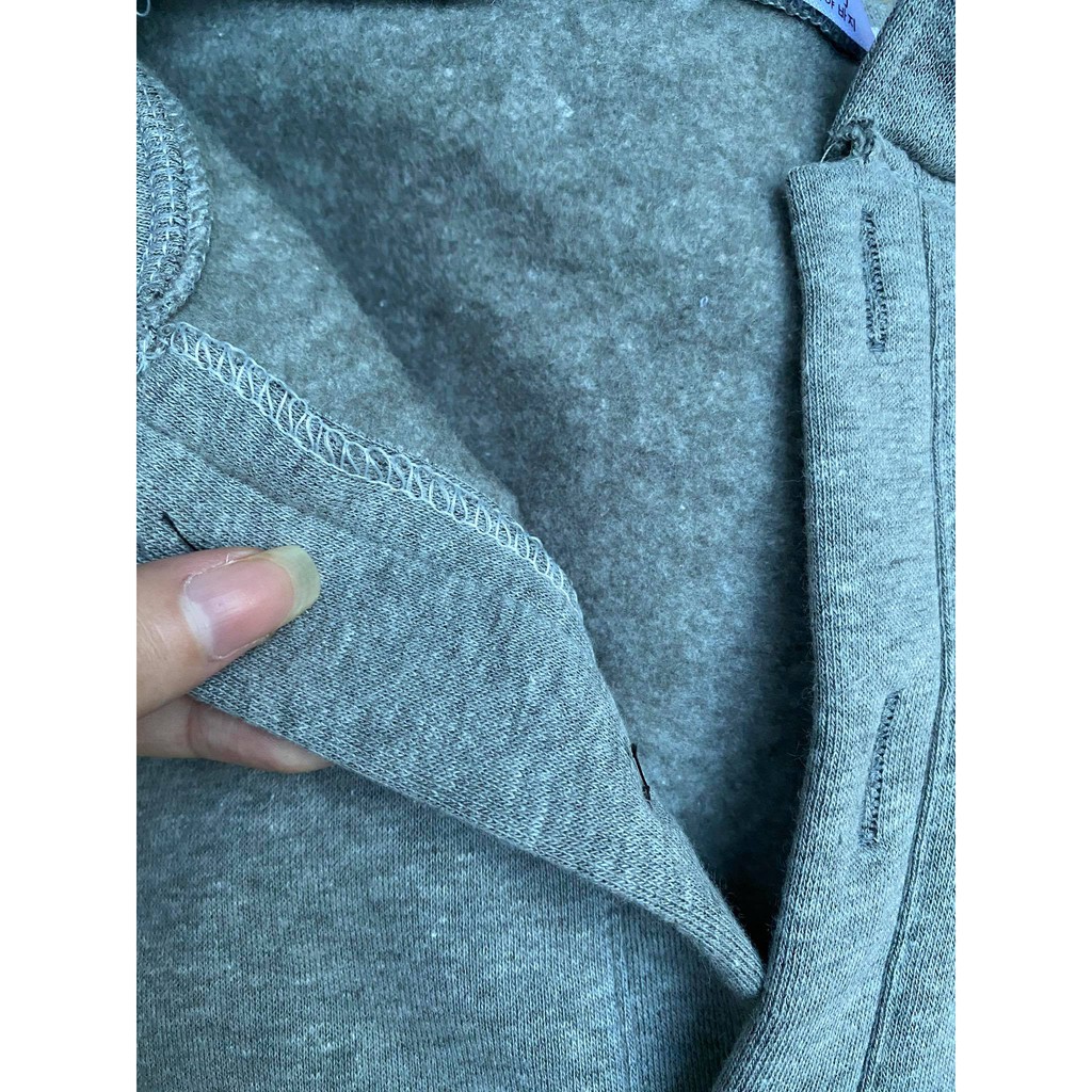 Áo Nỉ Bông Cổ Tàu Sweater Unisex 🦋 Áo Thun Nữ Tay Bồng Dáng Rộng Cúc Cài 2 Màu 🦋