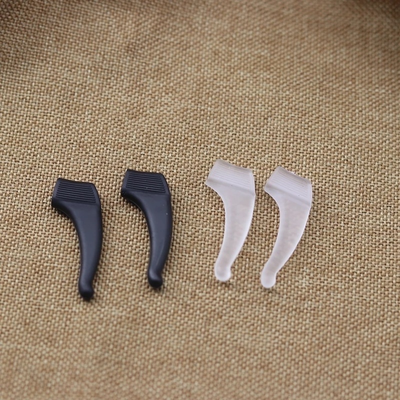 1 Cặp Giá Đỡ Mắt Kính Chống Trượt Bằng Silicon Màu Trắng/Đen Có Móc Tai Dùng Khi Chơi Thể Thao