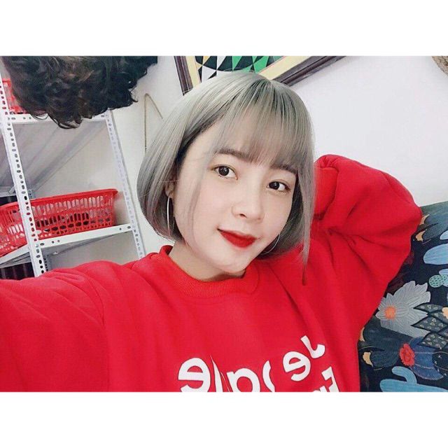 Tóc giả nữ cao cấp ❤️❤️ FREESHIP ❤️❤️ nguyên đầu vic xám khói kèm lưới trùm tóc