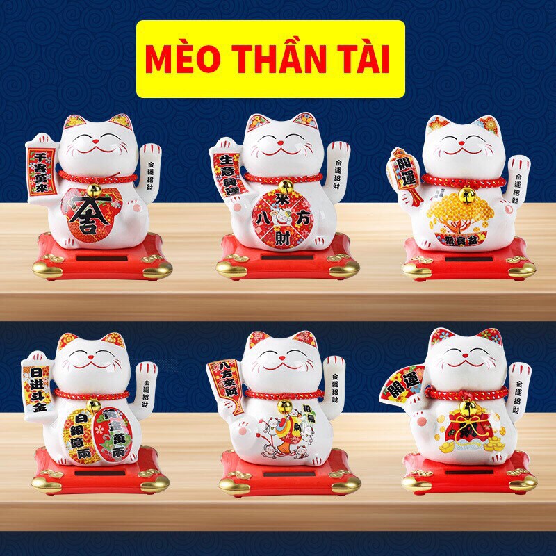 Mèo thần tài vẫy tay đặt bàn làm việc, ô tô ,quầy lễ tân ,phòng khách ,bàn thần tài - gốm sứ cao cấp