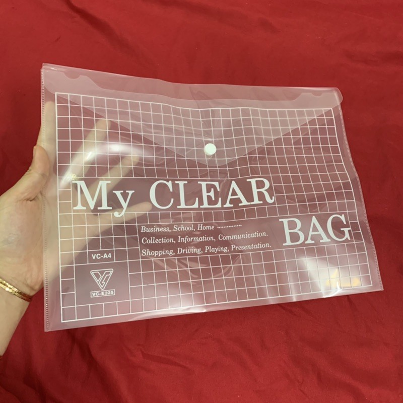 [Hàng đẹp] Bìa nút A4 My Clear đựng hồ sơ giấy tờ hình thật