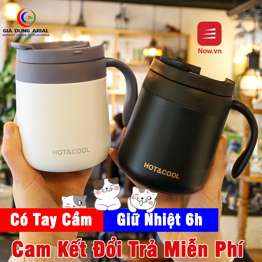 [MẪU MỚI] Cốc Giữ Nhiệt Đựng CAFE Có Tay Cầm Chất Liệu Inox 304 Cao Cấp Kiểu Dáng Hàn Quốc