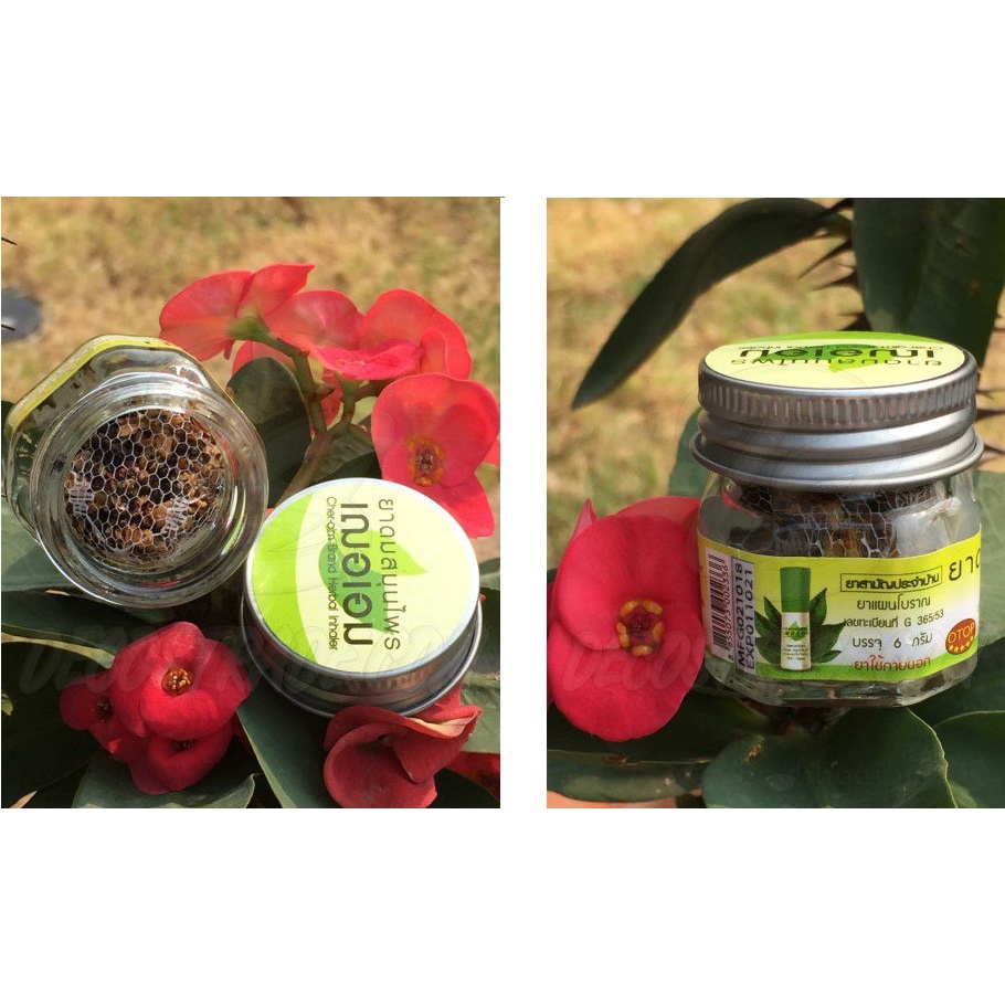 Dầu hít thảo ḋược Cheraim Brand Natural Herbal Inhaler Thái Lan 1 hủ 6 gram