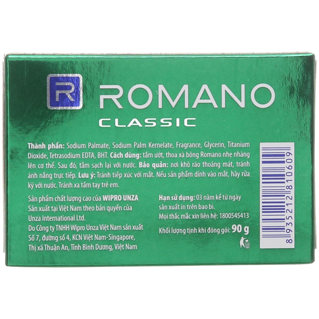 Xà bông thơm Romano Classic 90g