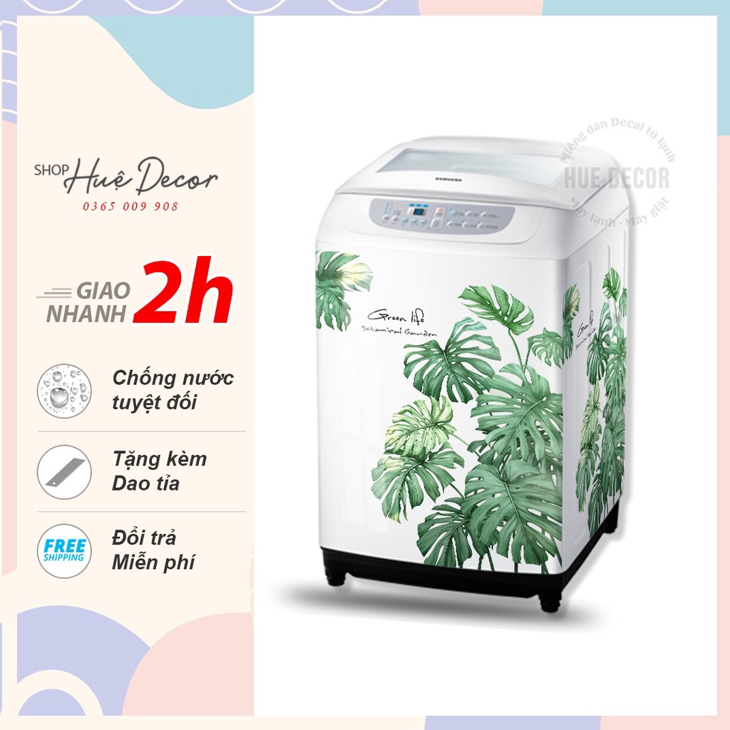 Miếng dán máy giặt lá cây nhiệt đới