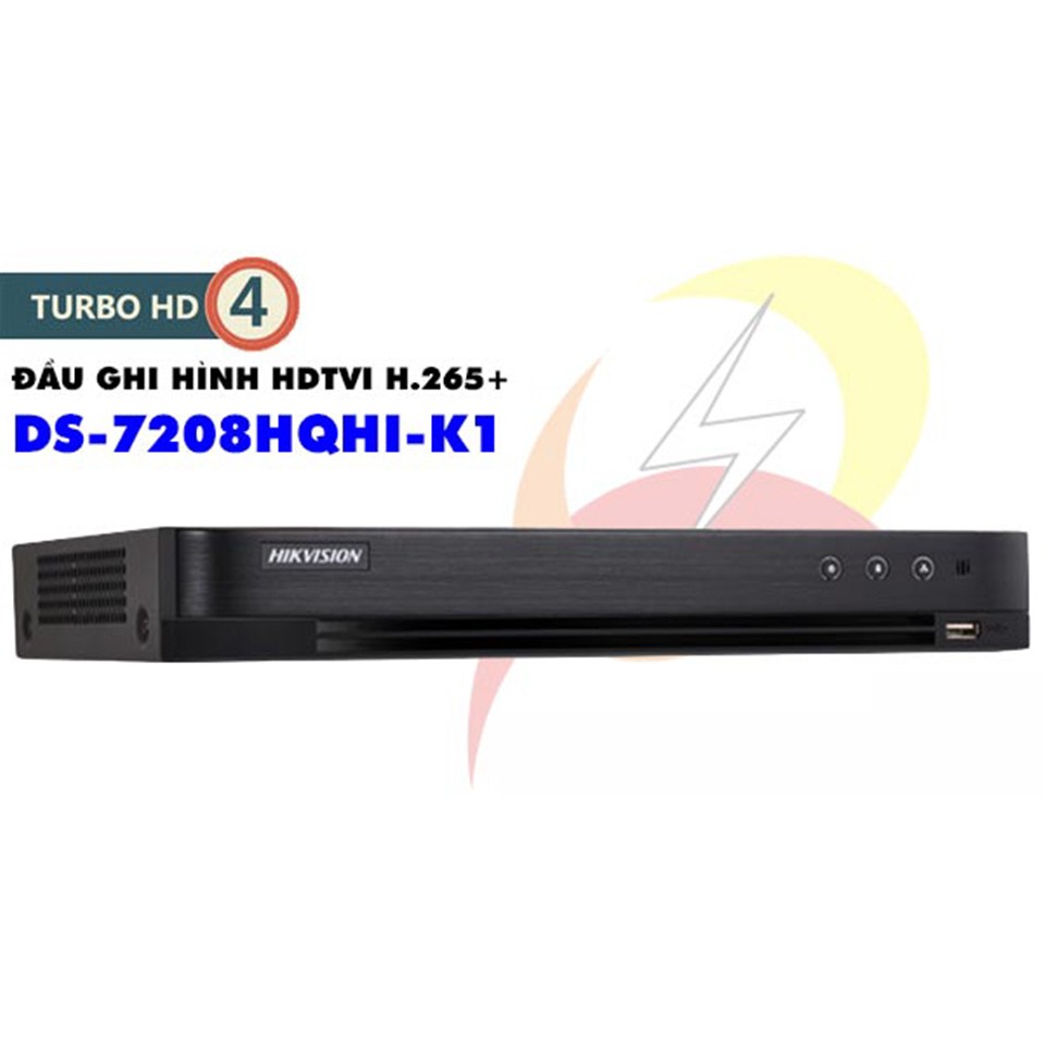 Đầu ghi hình Hikvision DS-7208HQHI-K1/P 8 kênh HD 3MP, 1 Sata, Audio, PoC, add 1 camera IP 2M