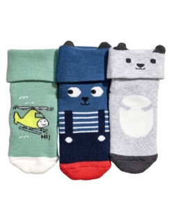 Set 3 đôi tất cao cổ hoạ tiết HM auth