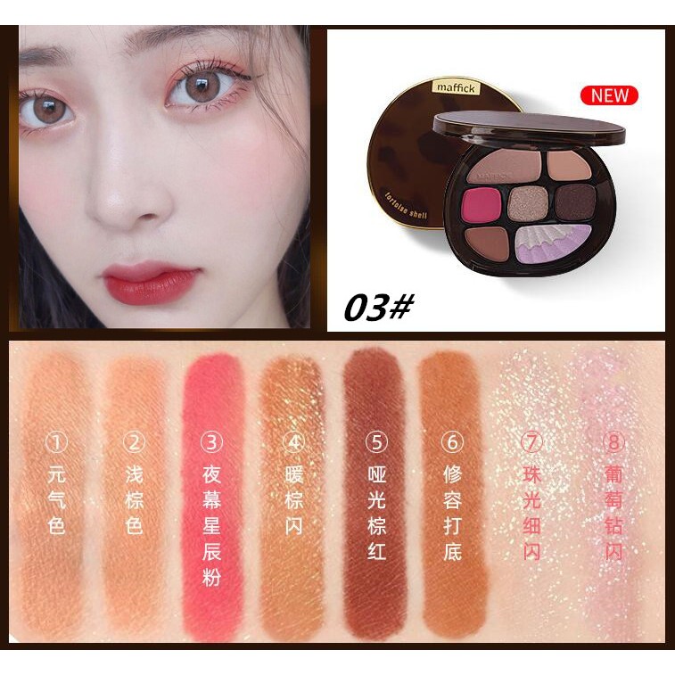 Bộ trang điểm MAFFICK màu hổ phách Gồm Phấn Mắt + Phấn Má + Hilight | BigBuy360 - bigbuy360.vn