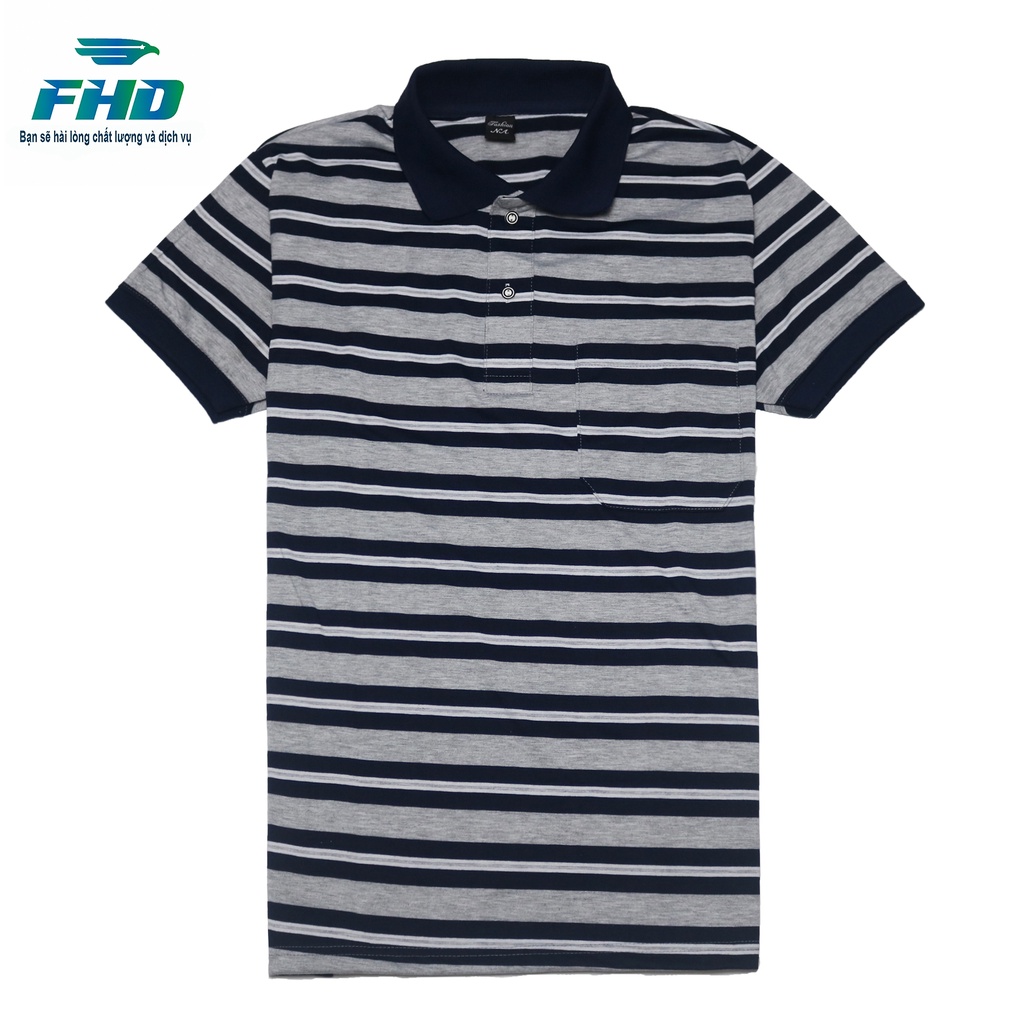 Áo Thun Nam Trung Niên Kẻ Sọc Ngang Nhỏ Chất Vải Thun Mềm Mịn Co Giãn Nhẹ Bền Màu FHDA013