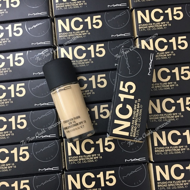 Kem nền MAC FIX FLUID FOUNDATION tone NW10, NC15, NC20, NC25 che phủ cao, kiềm dầu tốt