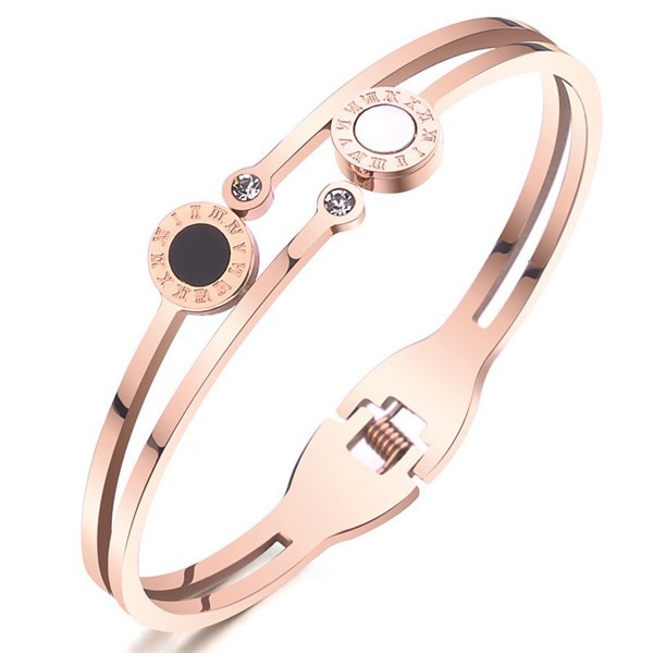 Vòng Tay Mạ Kim Loại Titanium Cá Tính Hot Trend Shell Love Roma Time Brand Fashion Jewelry Cuff Love Bracelet Bangles | BigBuy360 - bigbuy360.vn