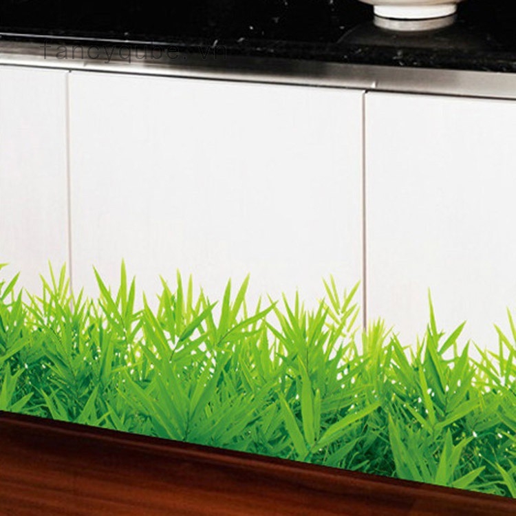 Miếng dán tường hình cỏ xanh sống động