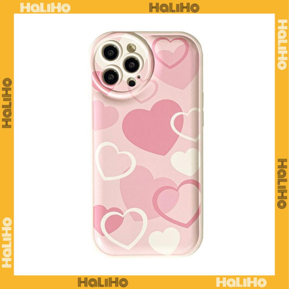 iPhone Case Silicone Soft Case TPU Airbag Shockproof Protection Camera Full Coverage Pink Heart Cute Compatible For iPhone 11 Pro Max 13 Pro Max 12 Pro Max 7Plus xr XS Max