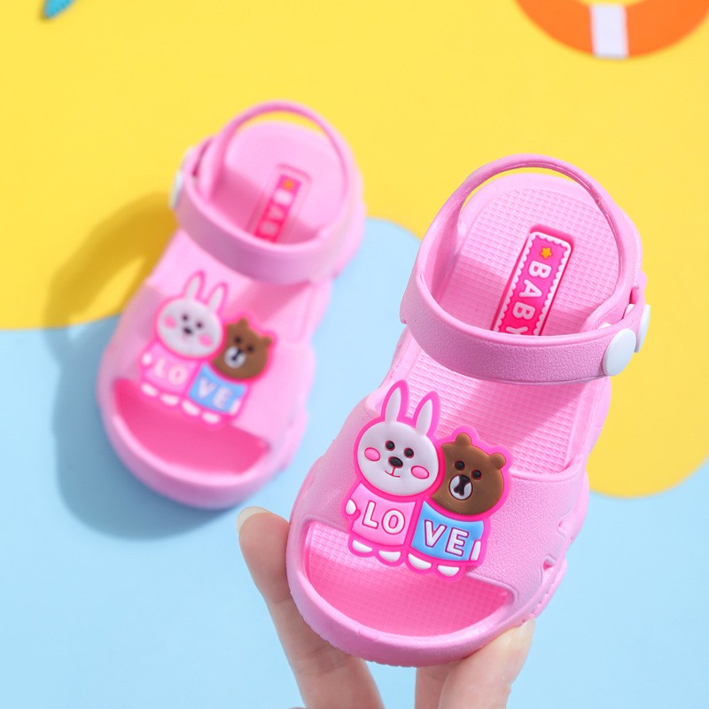 ♕ babyme ღ Giày sandal mềm đế chống trượt phong cách mùa hè dành cho bé trai và bé gái