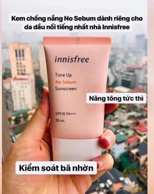 Kem chống nắng Innisfree No Sebum newbox kèm bill mua