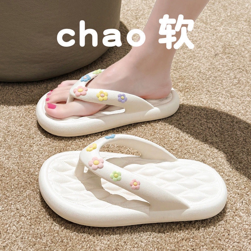 Dép Xỏ Ngón Đế Dày Chống Trượt Thiết Kế Mới Thời Trang Mùa Hè Dành Cho Nữ