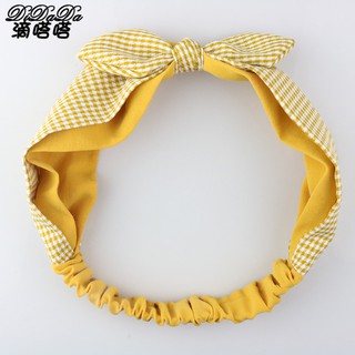 Ins Phong Cách Đầu Băng Đô Hàn Quốc Houndstock Checkered Thắt Nút Tai Thỏ Băng Đô Ngọt Mori Nữ Phong Cách Rửa Mặt Băng Đô Rộng Viền Tươi Đơn Giản Phù Hợp Với Mũ Đội Đầu