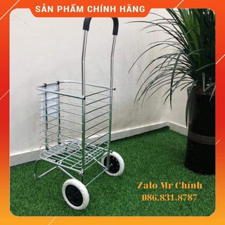 [ SIÊU SALE ] Xe đẩy đi chợ inox có giỏ gấp gọn TL-90