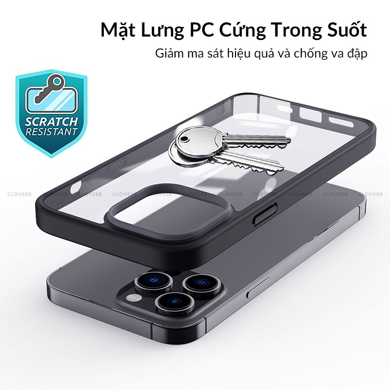 Ốp Lưng Trong Suốt LIKGUS Clear Shield Viền Màu Bảo Vệ Camera Chống Trầy Xước Tương Thích Với Sạc Không Dây Cho 13ProMax