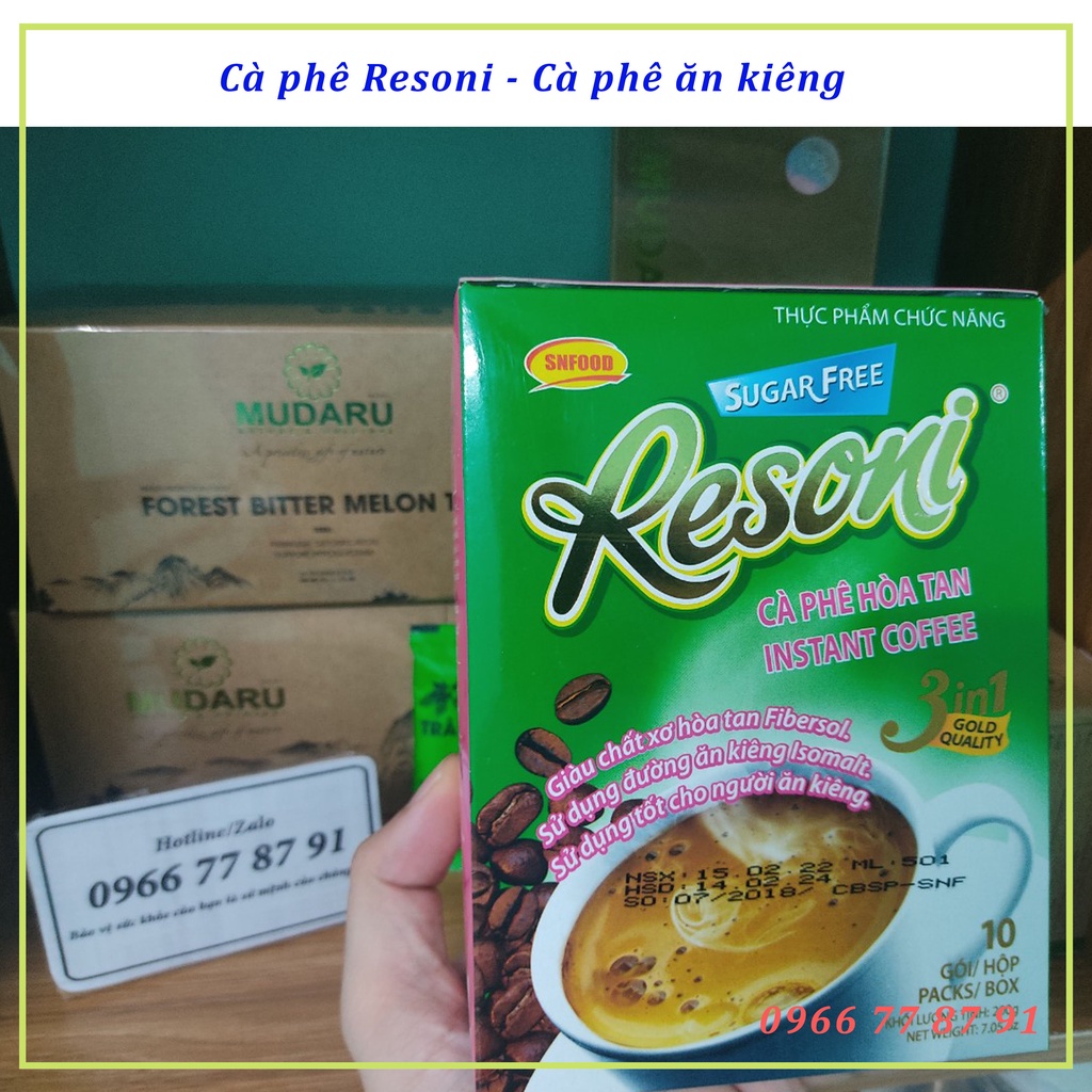 Cà phê Resoni dành cho người tiểu đường, ăn kiêng hộp 200g