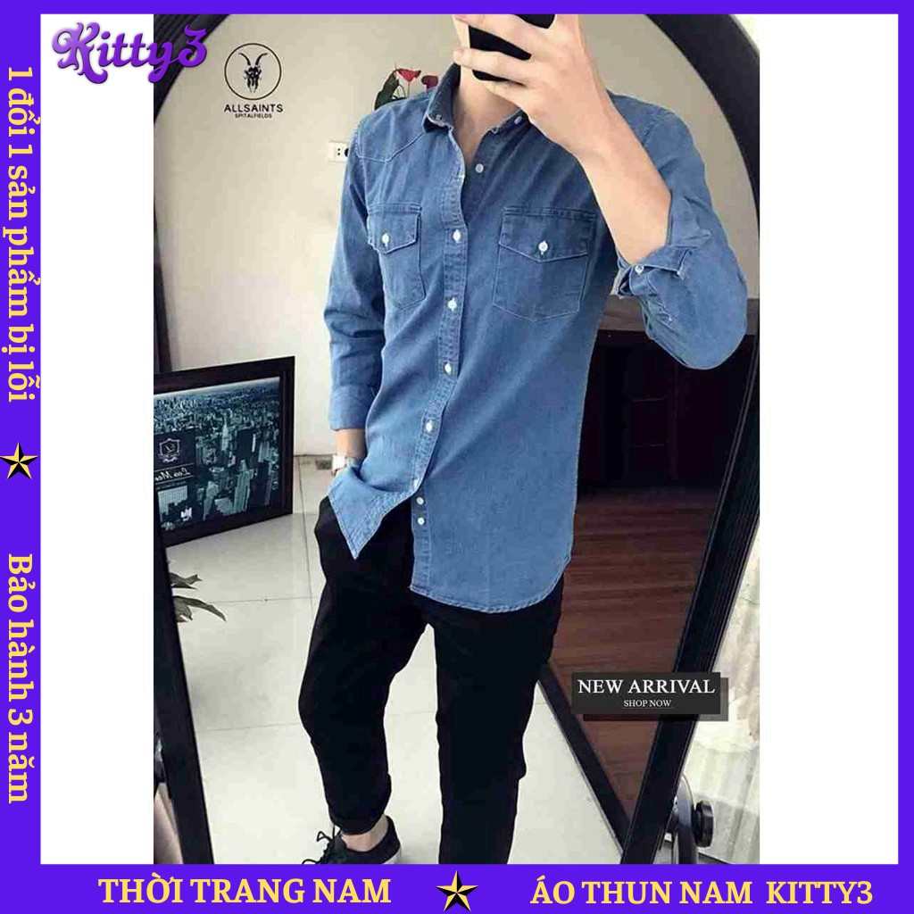 Áo sơ mi nam dài tay 💥SẢ KHO� áo thun thiết kế thời trang mạnh mẽ- KITTY3